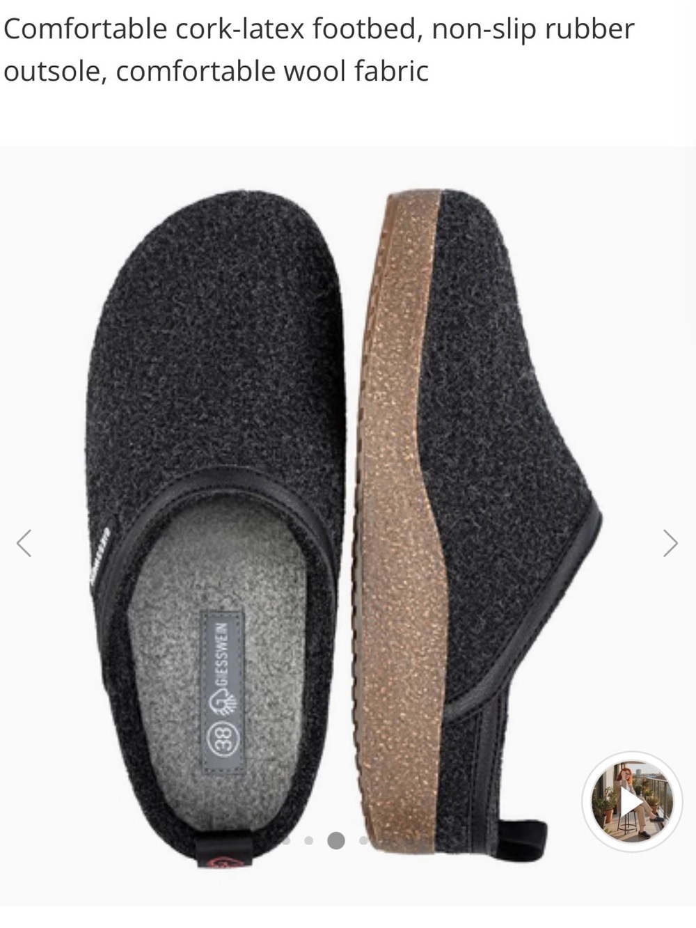 Giesswein Men’s Dark Charcoal Wool Slip-On Loafers